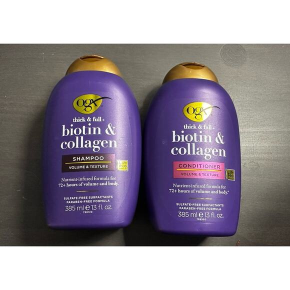 OGX Biotin & Collagen Shampoo and Conditioner Set Thick & Full 13 oz Pack of 2 - Picture 1 of 2